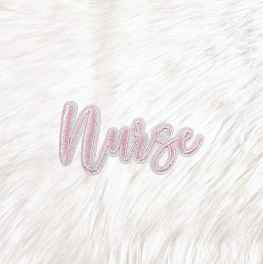 Nurse Light Pink Embroidery Iron On Patch
