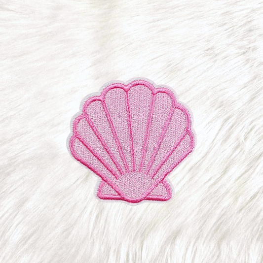 Shell Seashell Pink Embroidery Iron On Patch