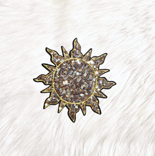 Sun Sequin Iron On Patch