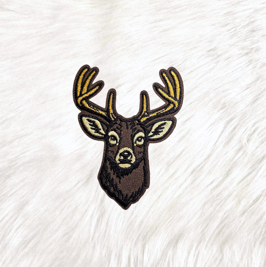 Buck Deer Embroidery Iron On Patch