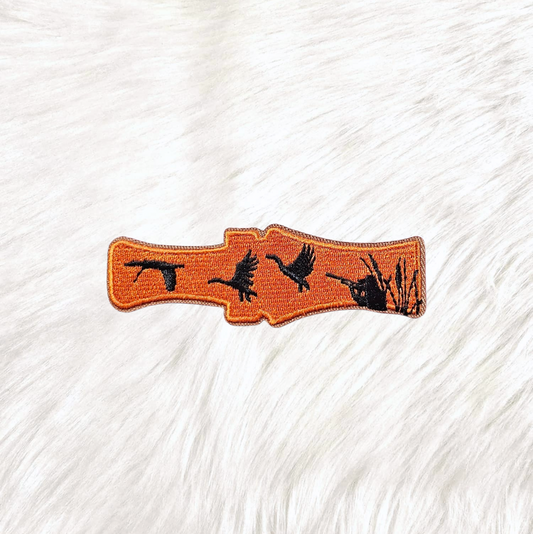 Duck Call Wood Goose Hunter Embroidery Iron On Patch