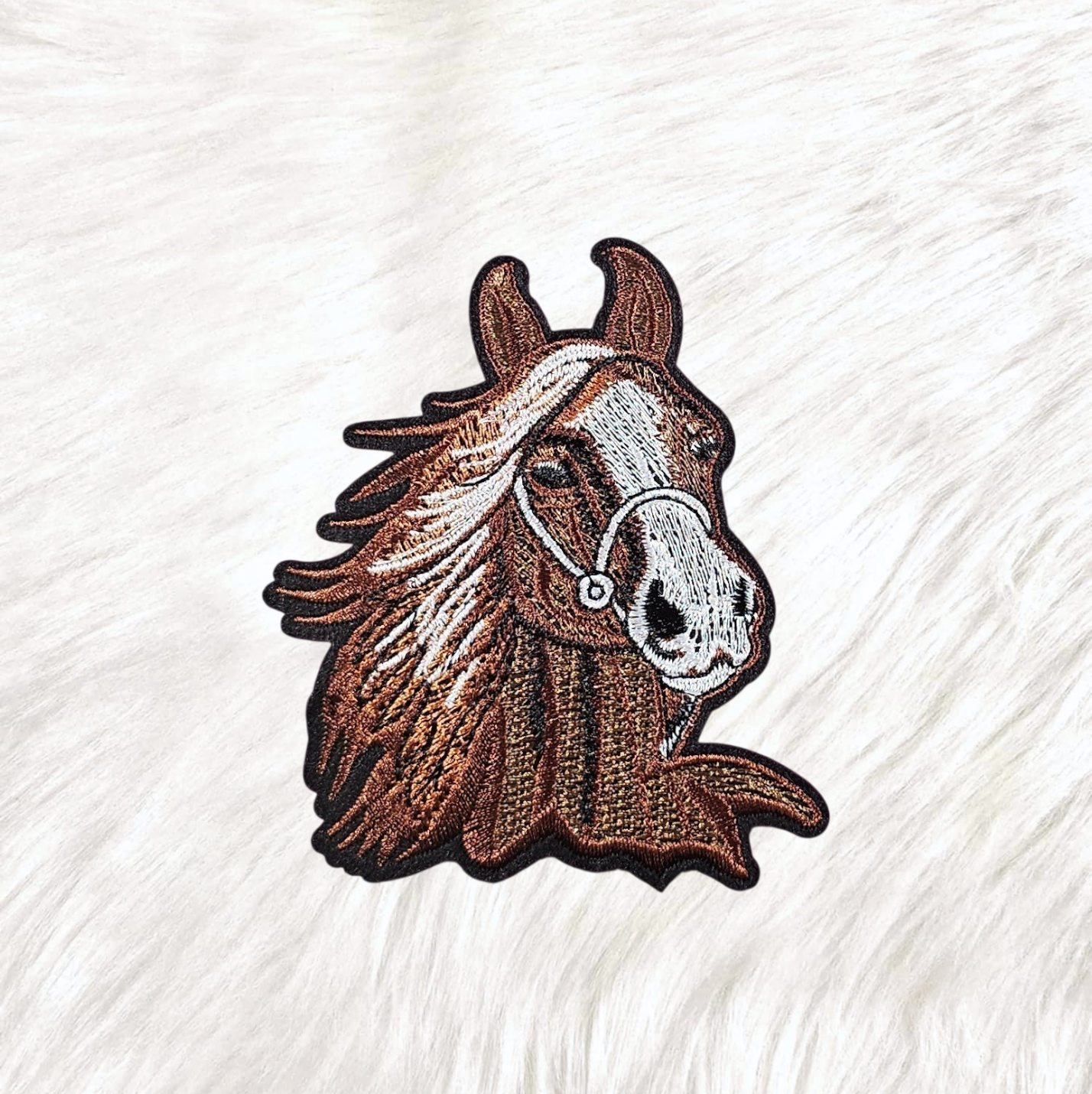 Horse Brown Western Embroidery Iron On Patch