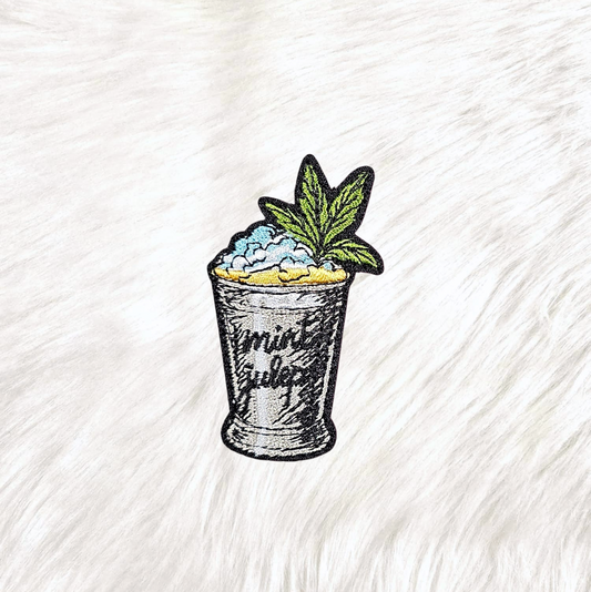 Mint Julep Drink Derby Embroidery Iron On Patch