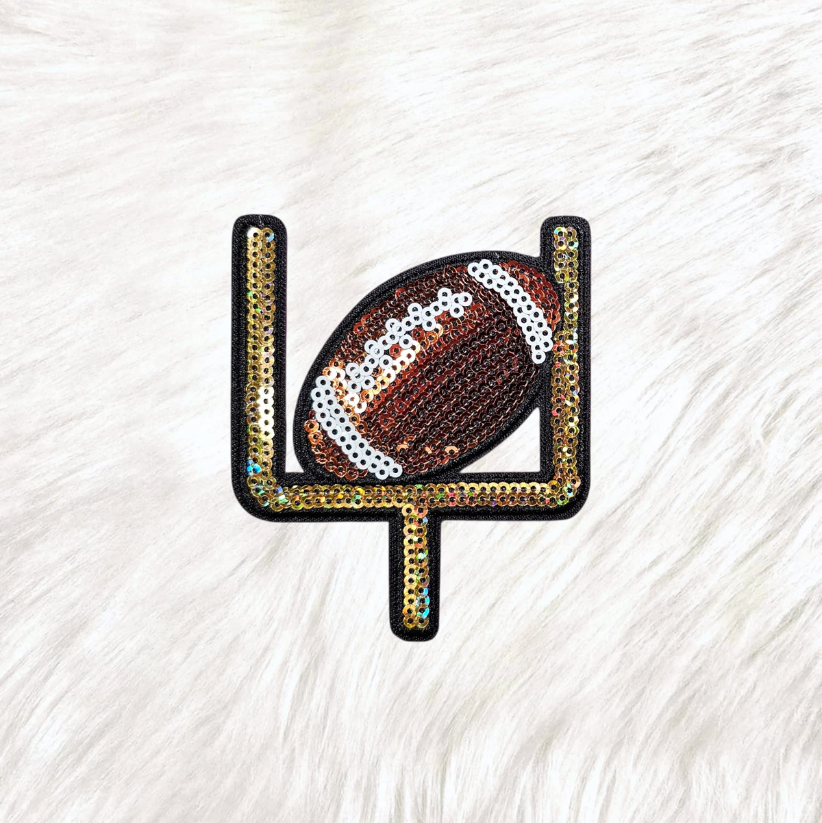 Field Goal Post with Football Sequin Iron On Patch – Scratch Decor