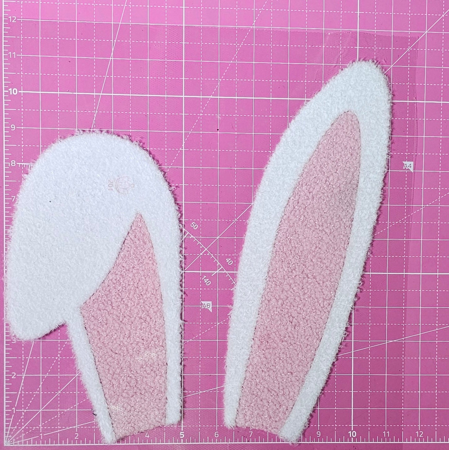 Bunny Ears Large Fluffy Fuzzy Transfer Patch