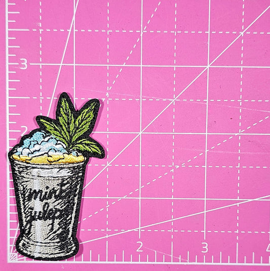 Mint Julep Drink Derby Embroidery Iron On Patch