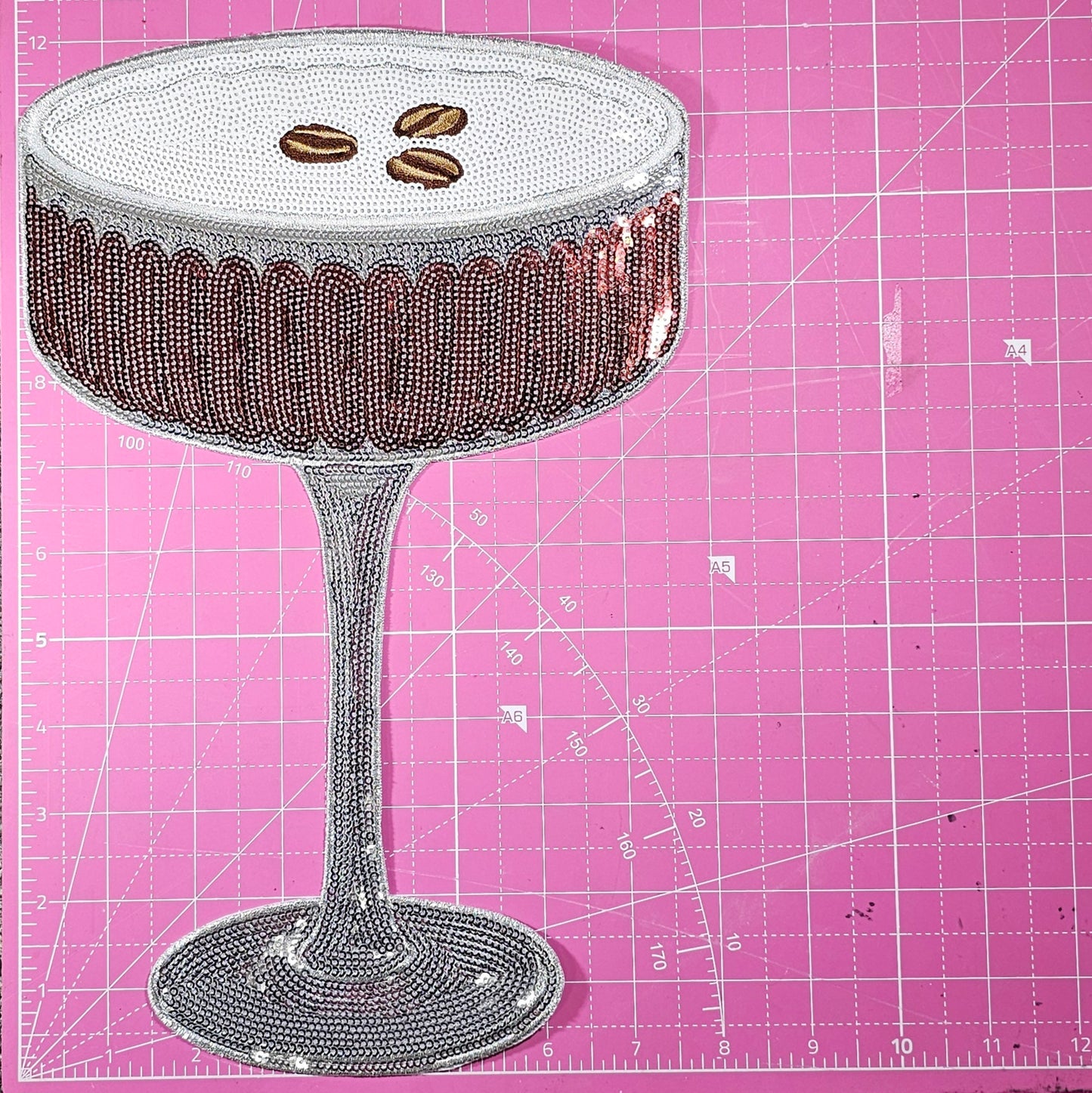 Expresso Martini Sequin Large Iron On Patch