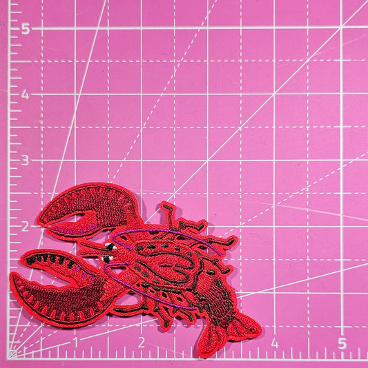 Lobster Crawfish Embroidery Iron On Patch
