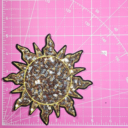 Sun Sequin Iron On Patch