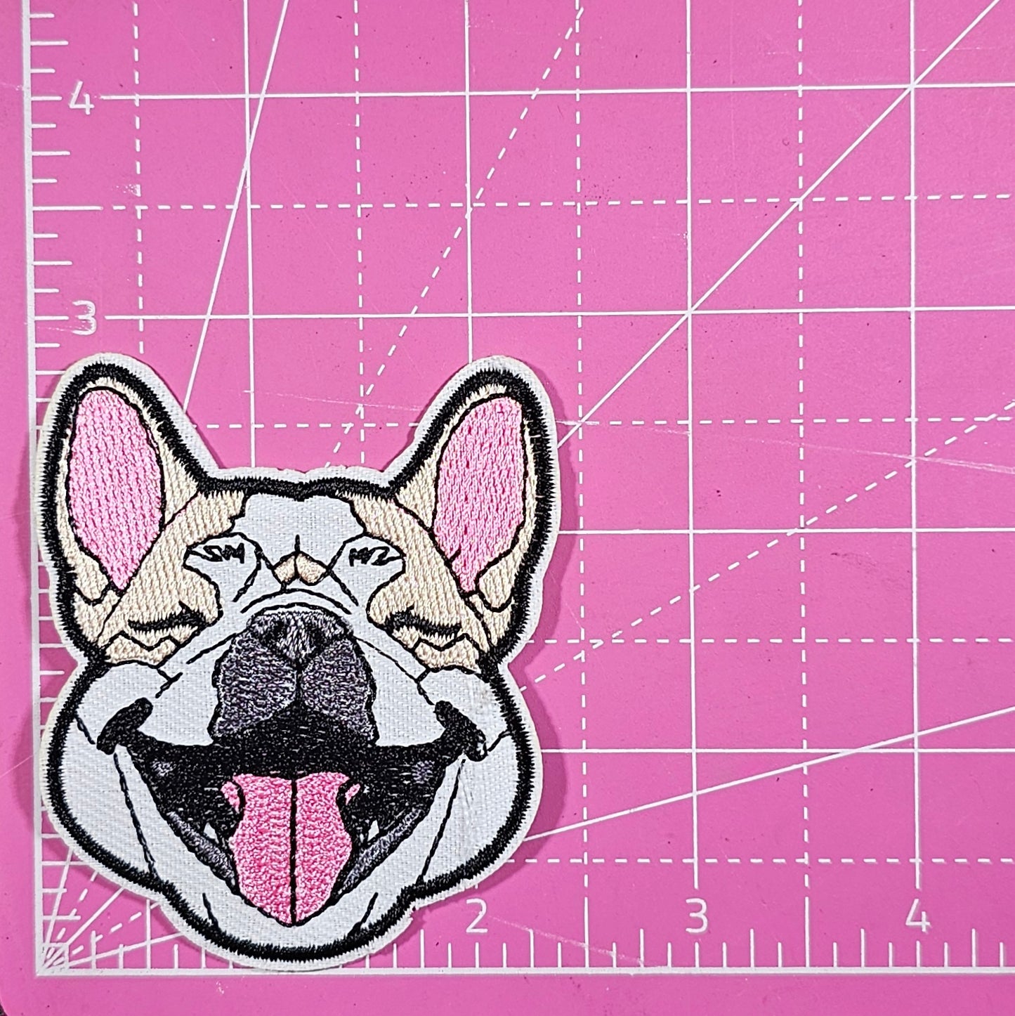 Frenchie French Bulldog Dog Embroidery Iron On Patch
