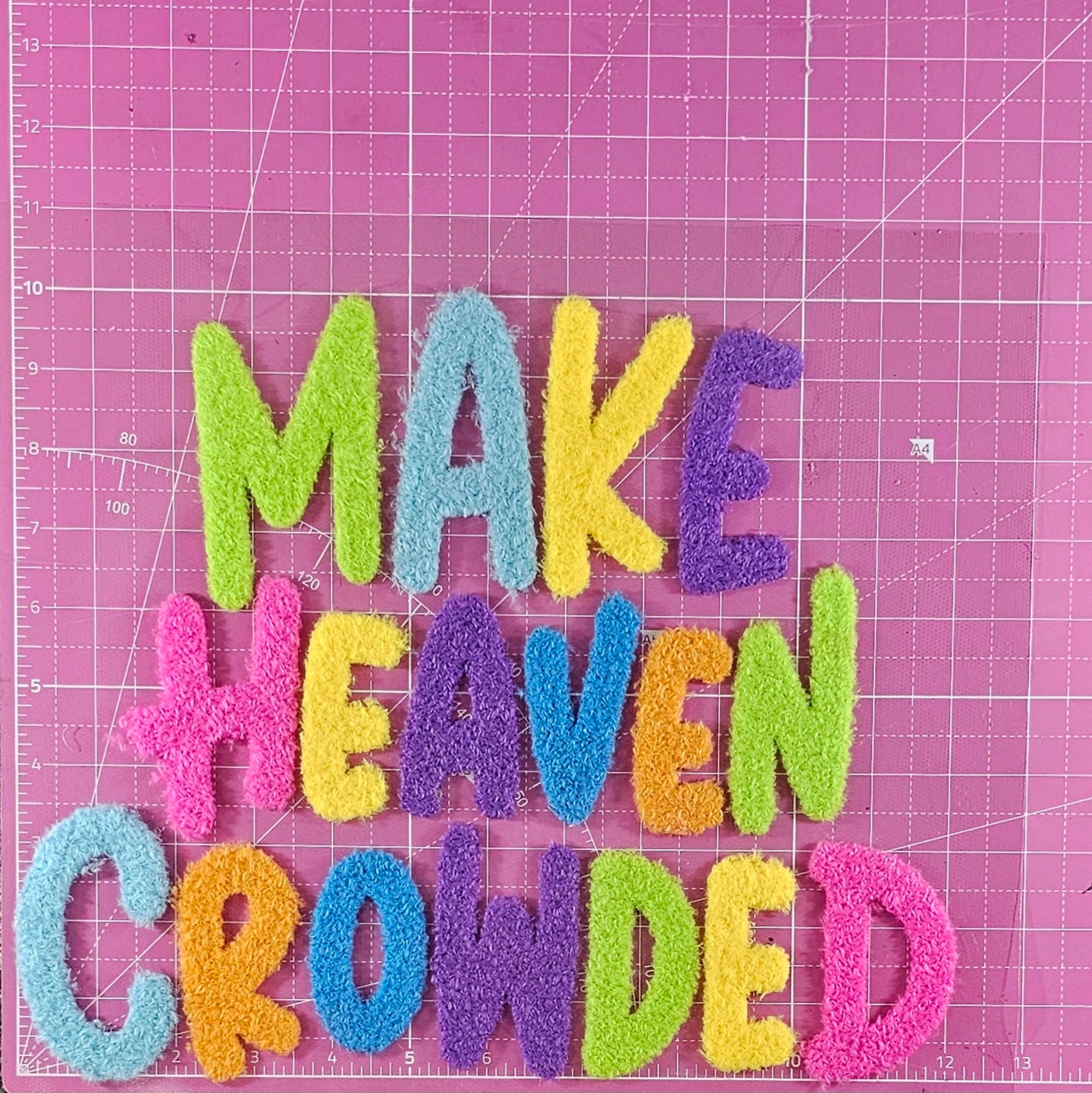 Make Heaven Crowded Fluffy Fuzzy Transfer Patch