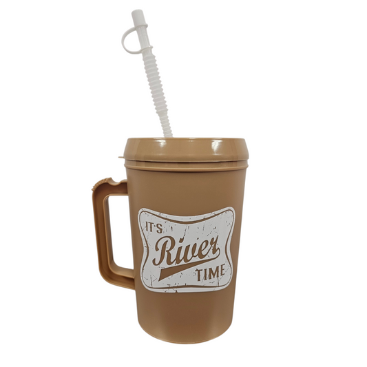 'It's River Time' White HIP SIPS Mega Mug 34oz