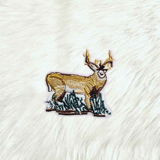 Whitetail Deer Embroidery Iron On Patch