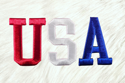USA 3D Puff Embroidery Iron-on Patch