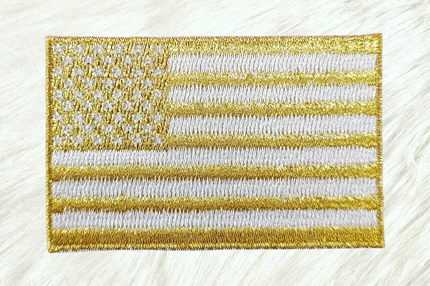 USA Flag Gold Iron-on Patch