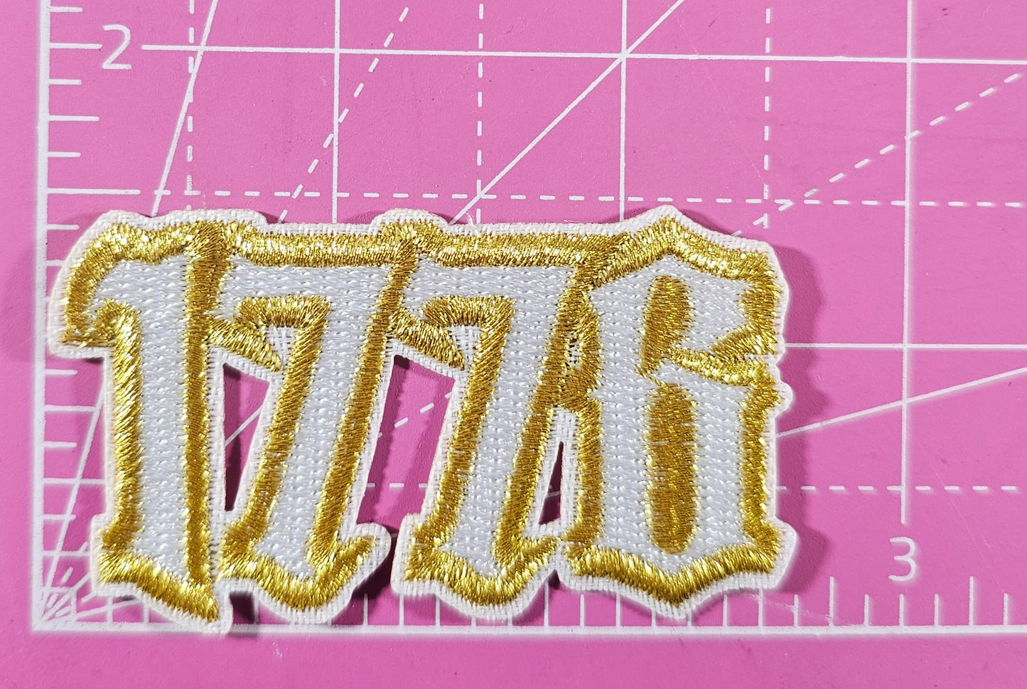 1776 Gold USA Iron-on Patch