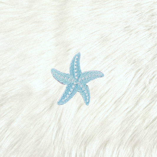 Starfish Blue Beach Embroidery Iron On Patch