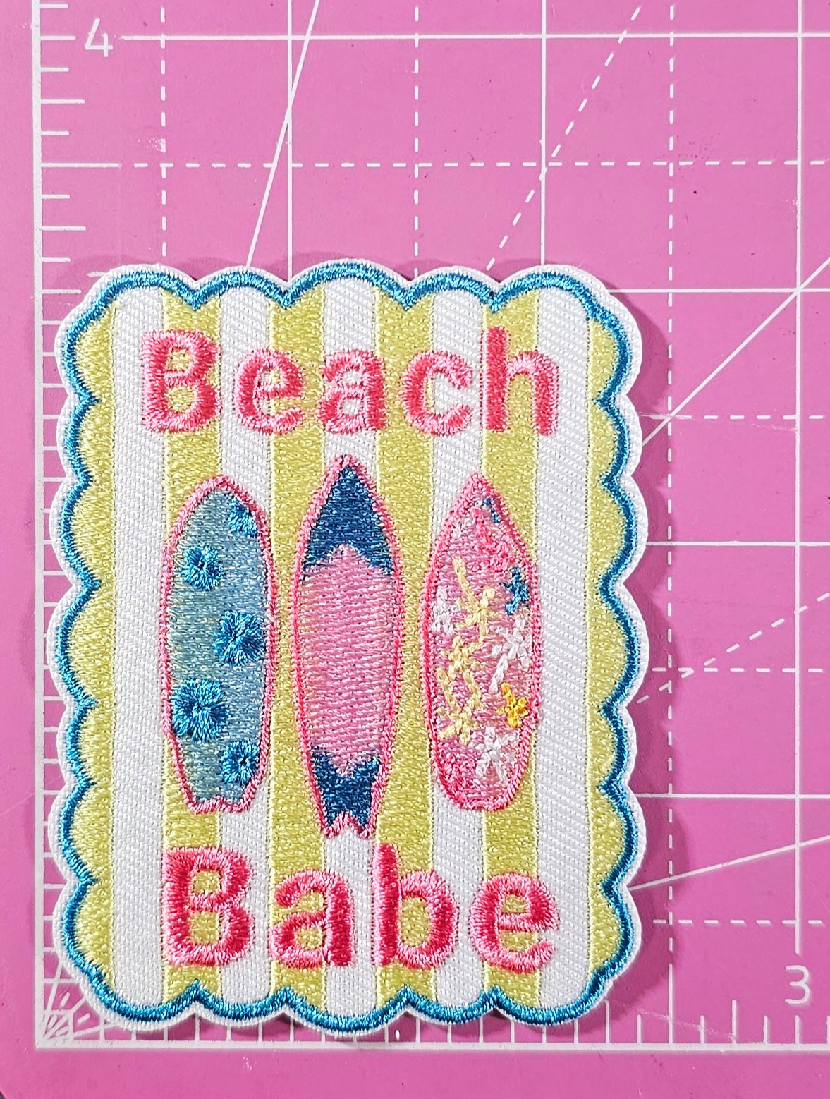 Beach Babe Surf Embroidery Iron On Patch