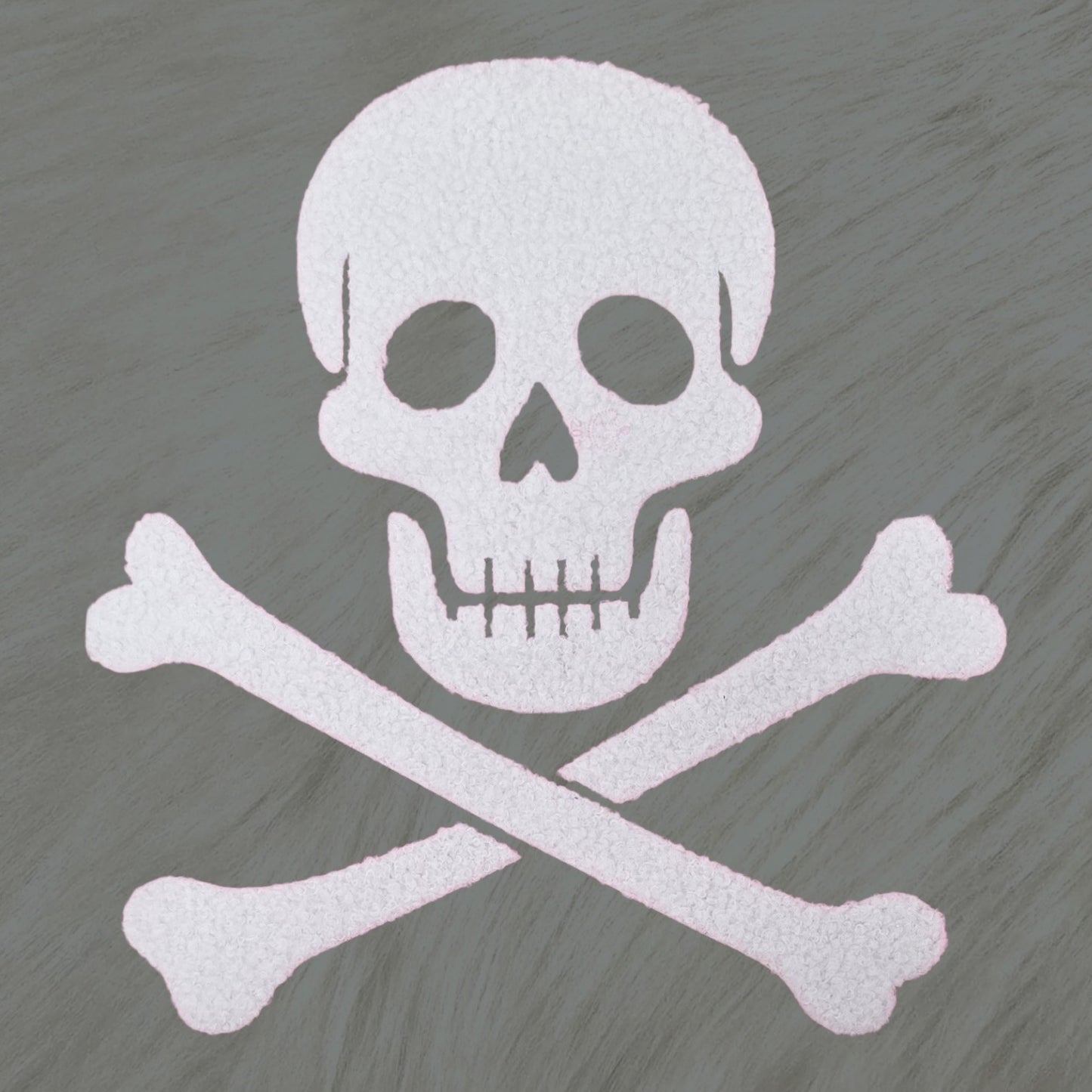 Skull Crossbones Fluffy Fuzzy Transfer Patch