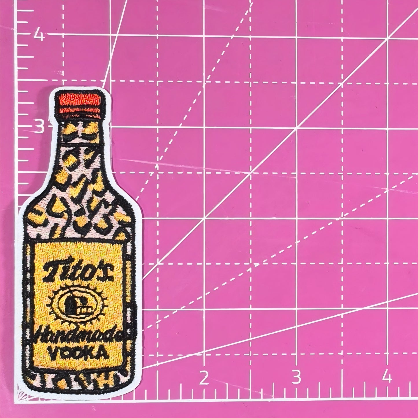 Vodka Cheetah Shooter Bottle Iron On Patch