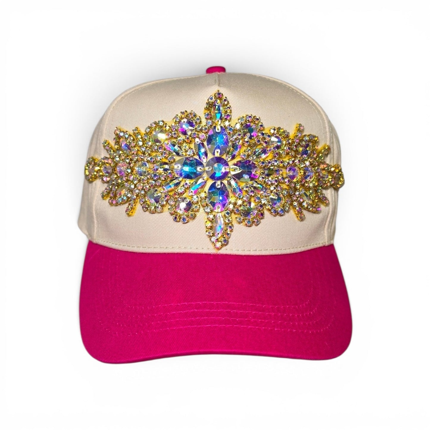 Radiance Crest AB Gold Rhinestone Iron-On Patch