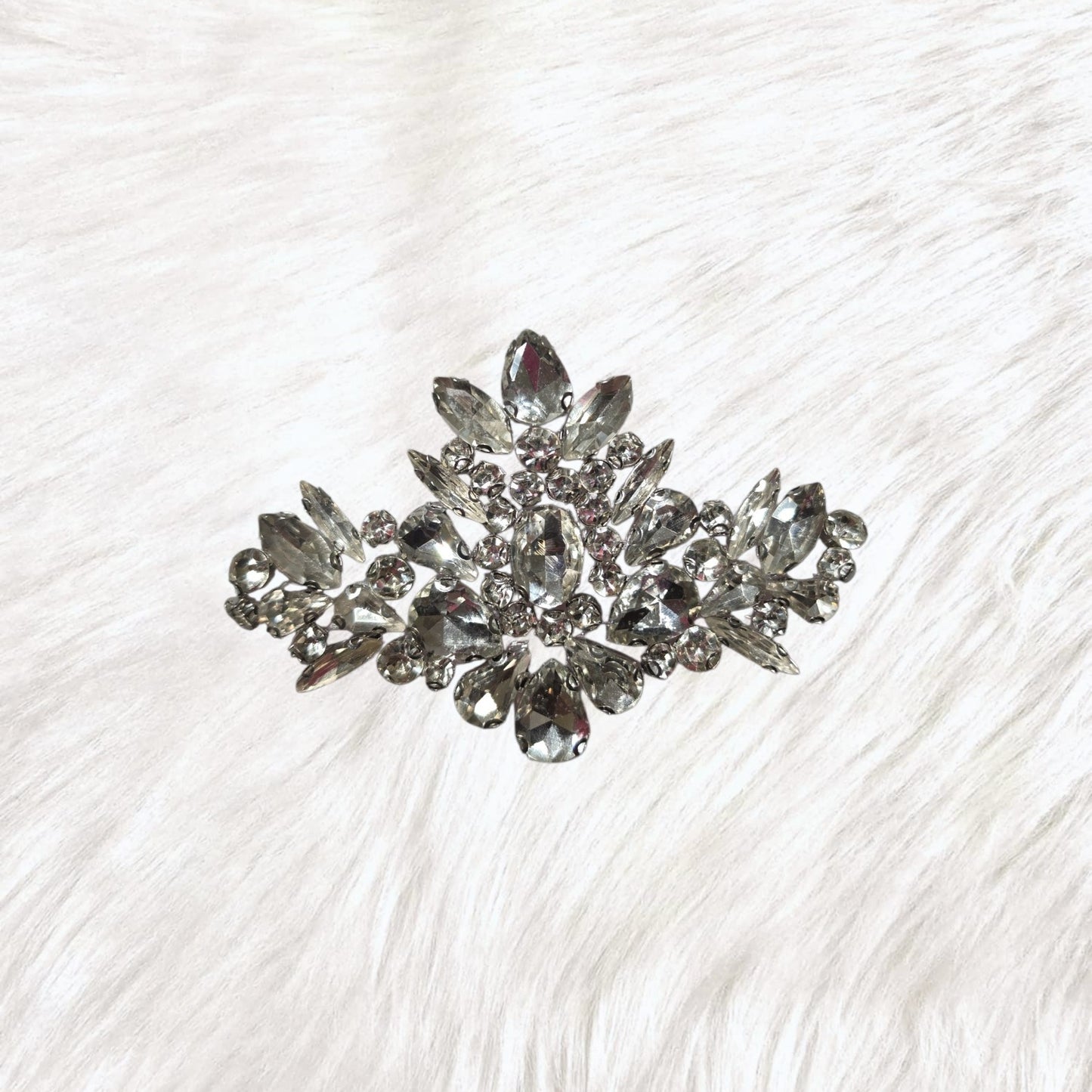Regal Crest Crystal Silver Rhinestone Iron-On Patch