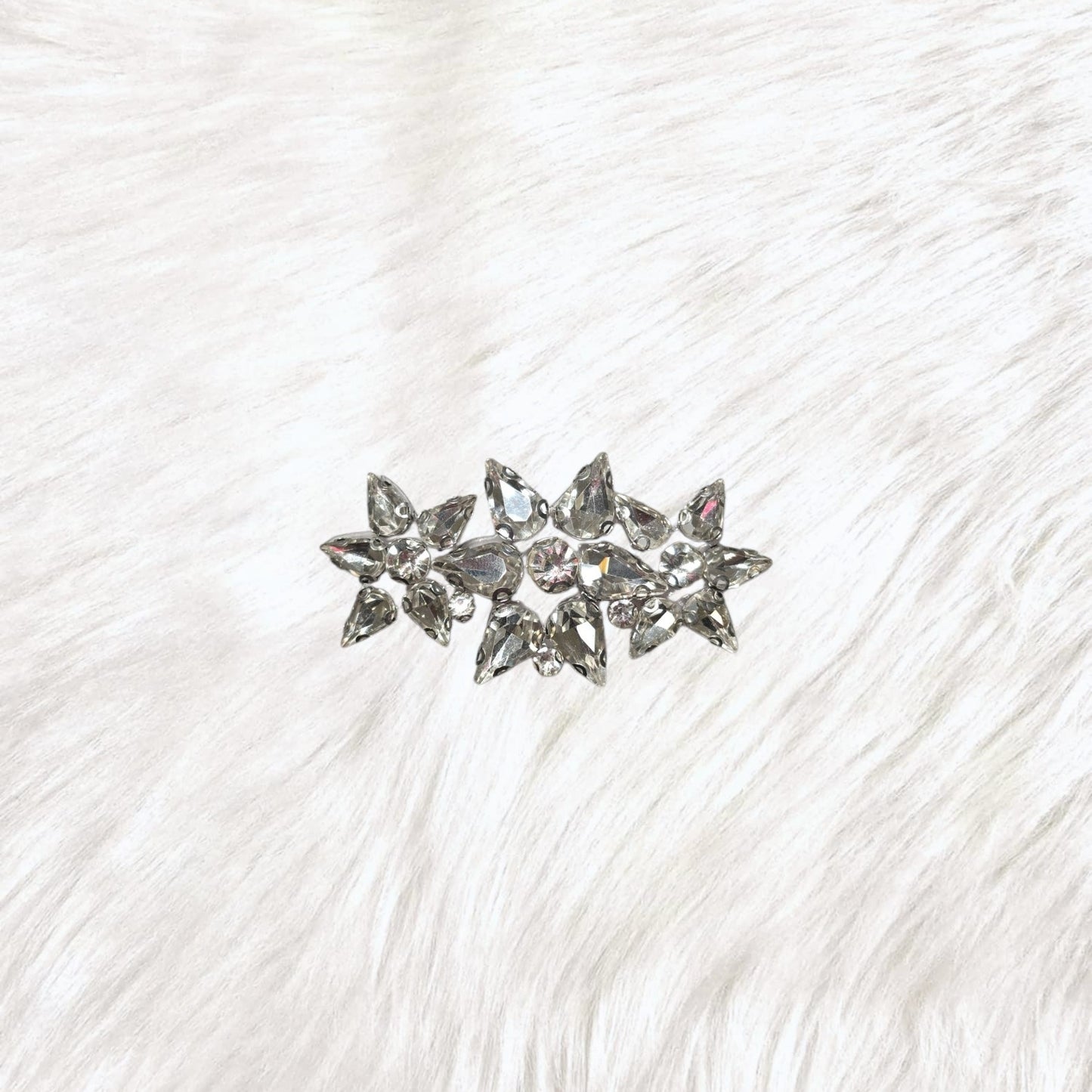 Starburst Crystal Silver Rhinestone Iron-On Patch