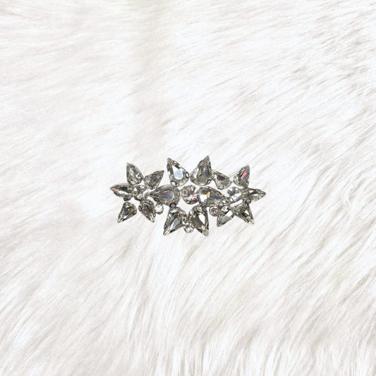 Starburst Crystal Silver Rhinestone Iron-On Patch