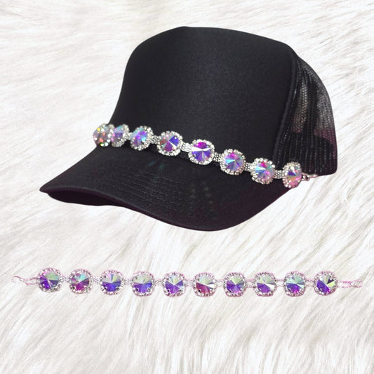 Circle Halo Bling AB Trucker Hat Chain