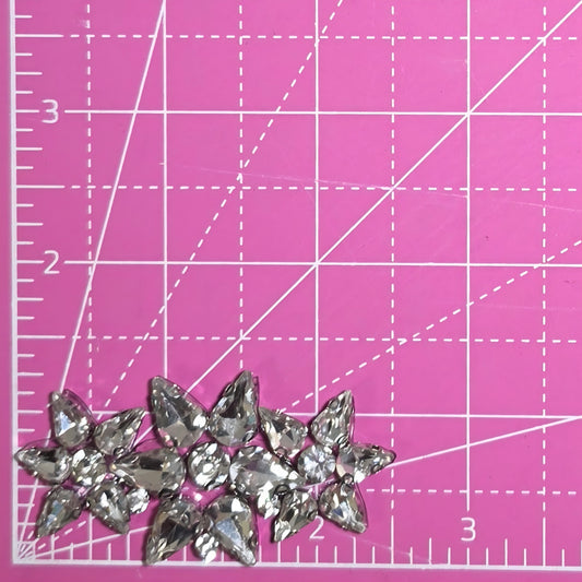 Starburst Crystal Silver Rhinestone Iron-On Patch