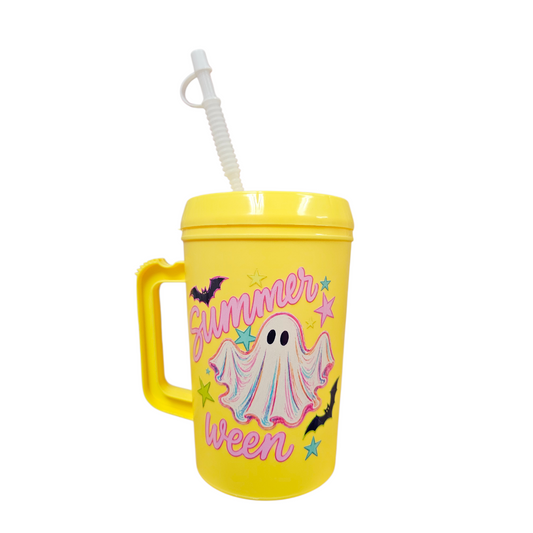 Summerween Ghost Bats Stars HIP SIPS Mega Mug 34oz
