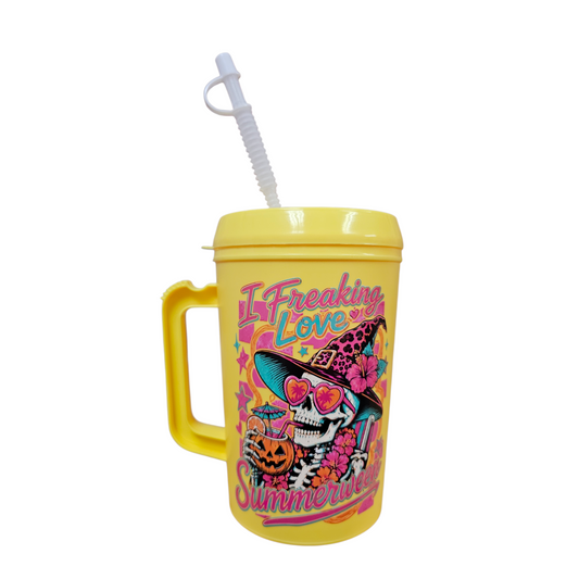 I Freaking Love Summerween Witch Skeleton HIP SIPS Mega Mug 34oz