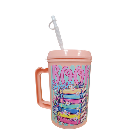 Book Lover White Daisy Flowers HIP SIPS Mega Mug 34oz