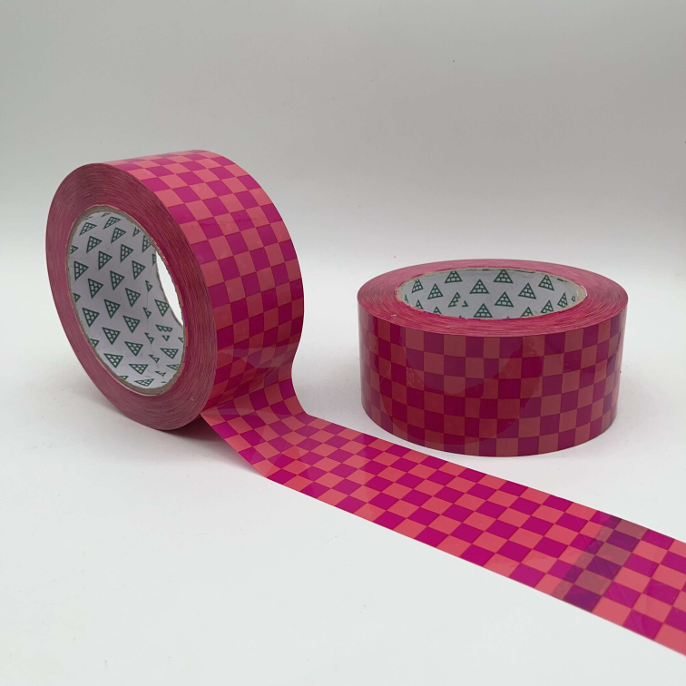 Pink and Peach Flannel Checker Plaid 2 inch Packing Tape