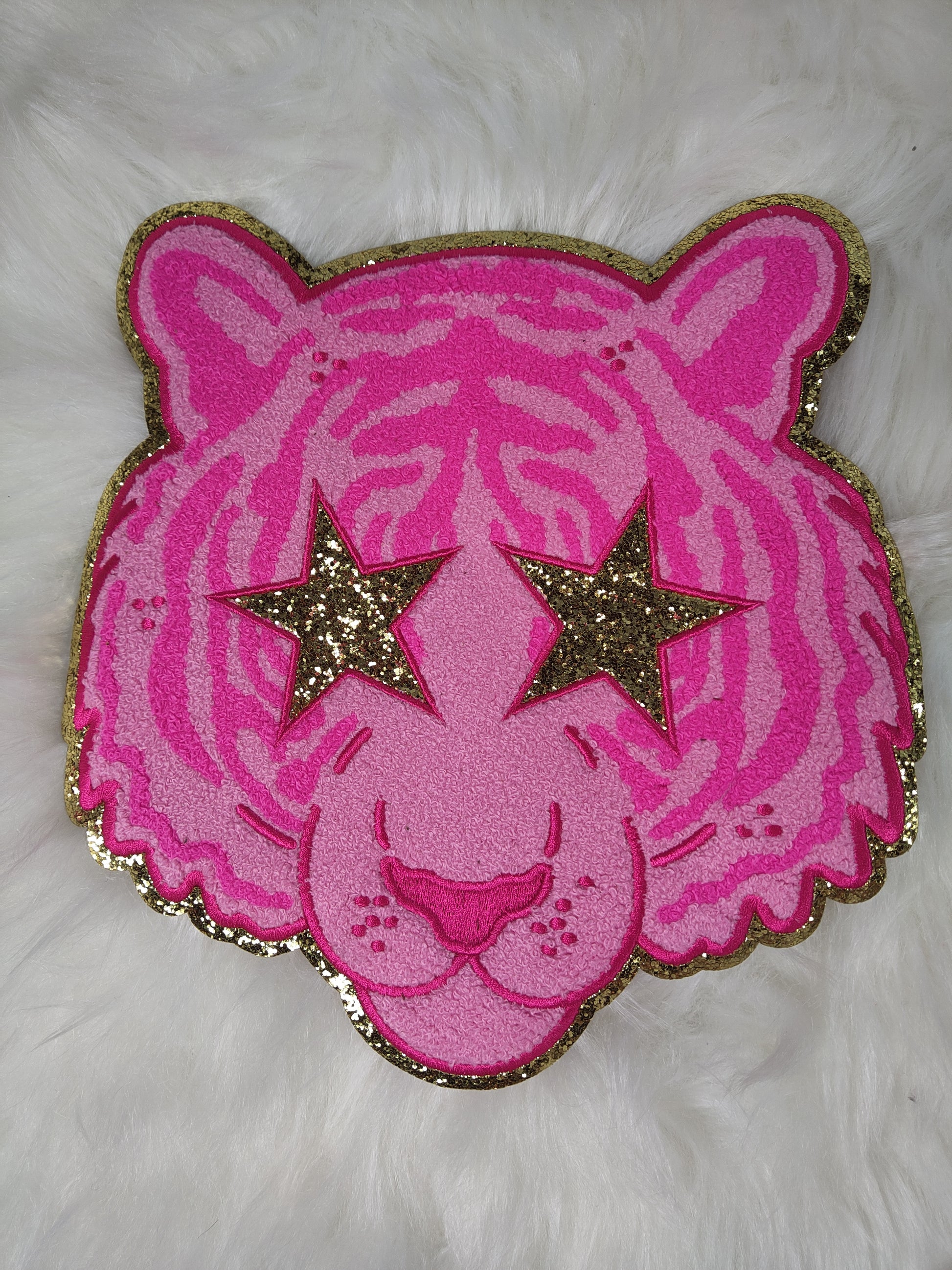 Pink Cheetah Applique Iron On Patches For Clothing Repair And