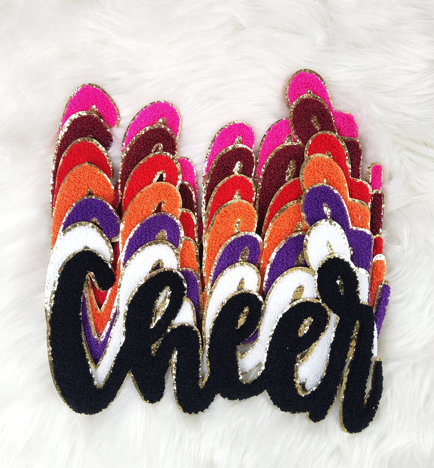 Large Cursive Cheer Chenille Iron-on Patch