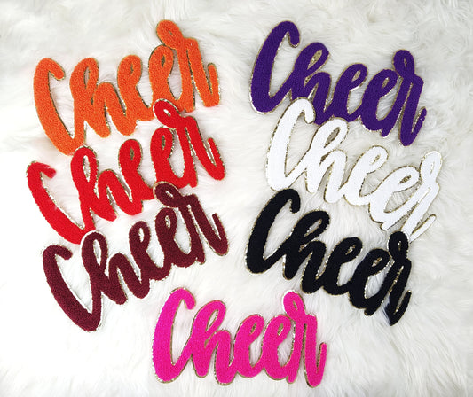 Large Cursive Cheer Chenille Iron-on Patch