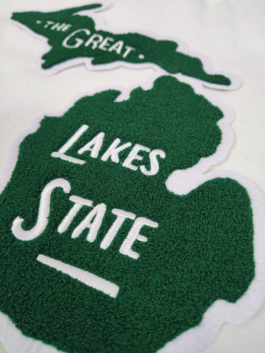 "The Great Lakes State" Michigan Large Chenille Iron-on Patch