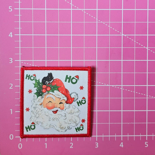 Santa Retro Ho Ho Ho DTF Iron On Patch