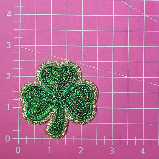 Shamrock Clover Lucky Sequin Iron-on Patch