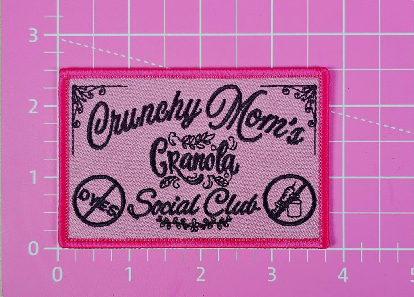 Crunchy Moms Social Club Embroidery Iron On Patch