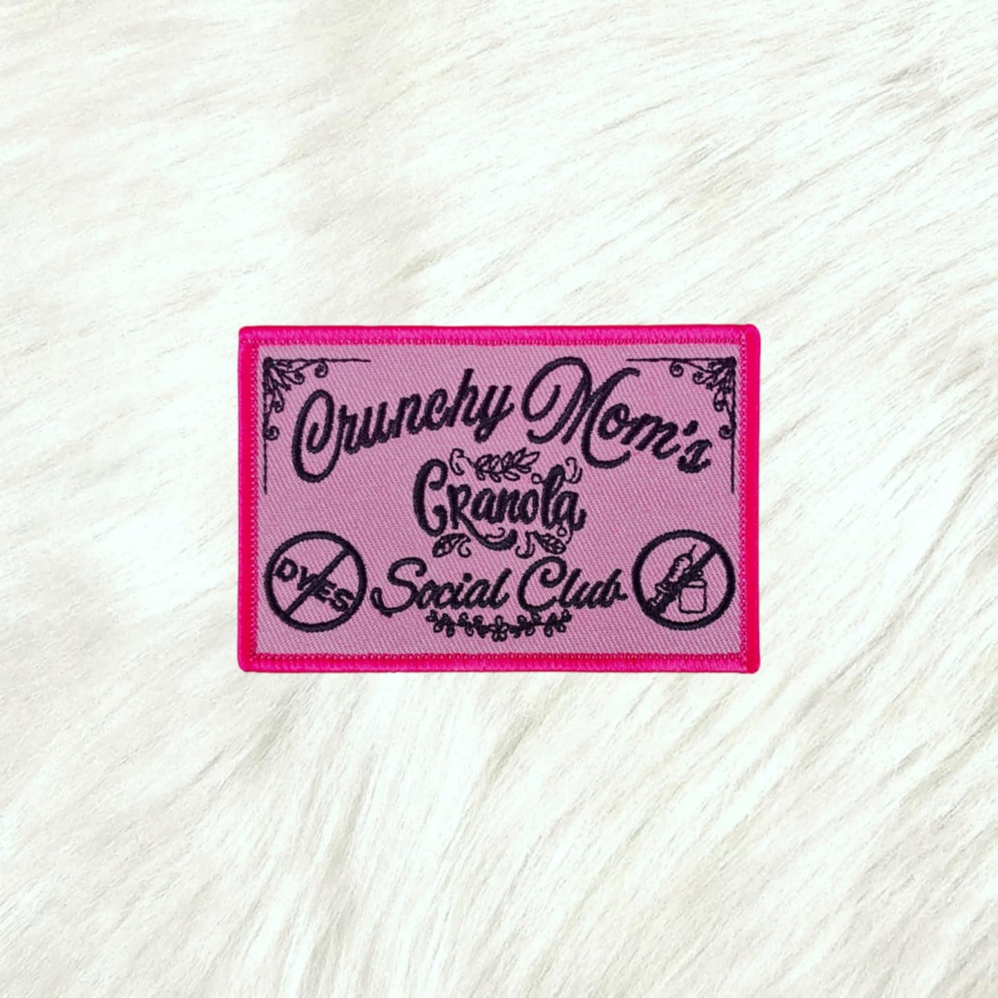 Crunchy Moms Social Club Embroidery Iron On Patch