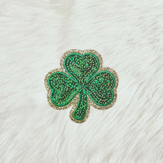 Shamrock Clover Lucky Sequin Iron-on Patch