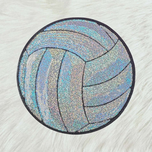 Volleyball Sequin Large Iron On Patch