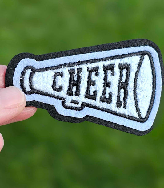 Medium Size Cheer Embroidery Megaphone Iron On Patch