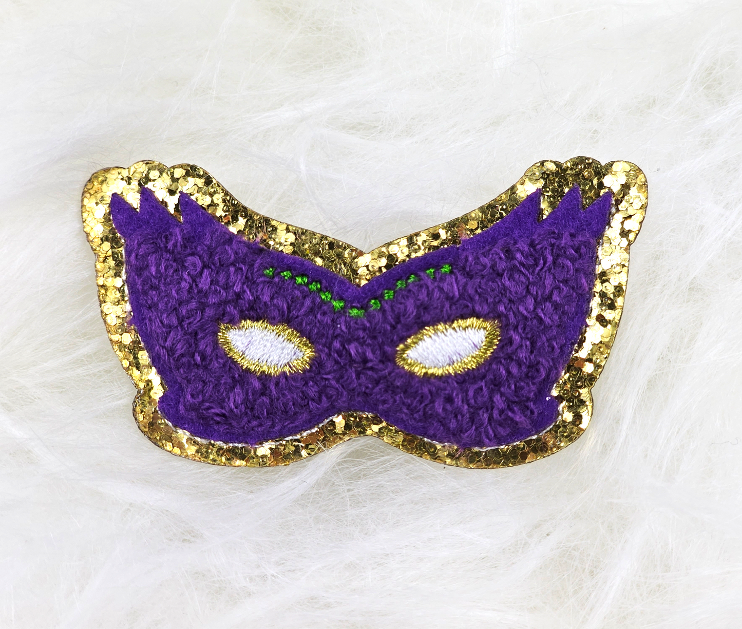 MARDI GRAS - Green/purple/Gold - Iron on Applique/Embroidered Patch