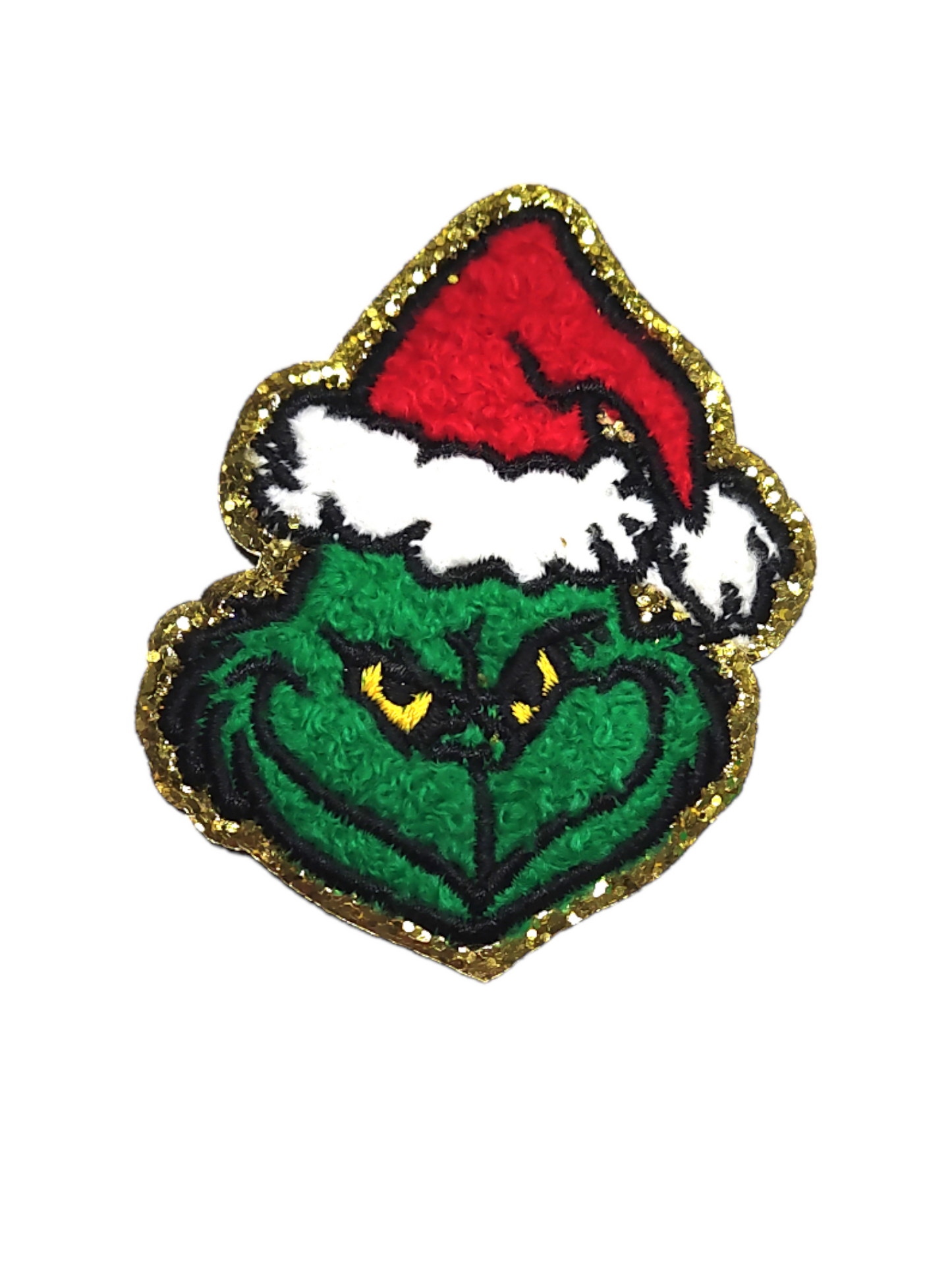 Small Grinchy Chenille  Iron On Patch