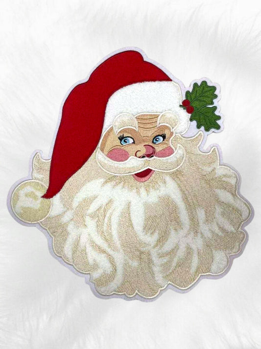 Retro Vintage Christmas Santa Chenille Iron-on Patch