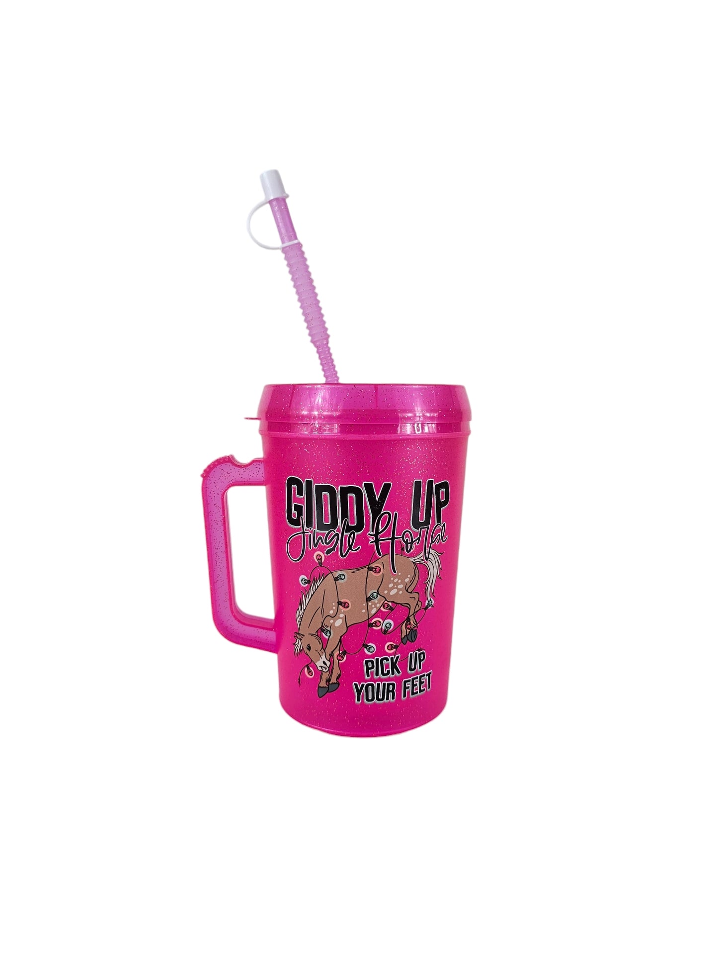 Giddy Up Jingle Horse Mega Trucker Mug 34oz