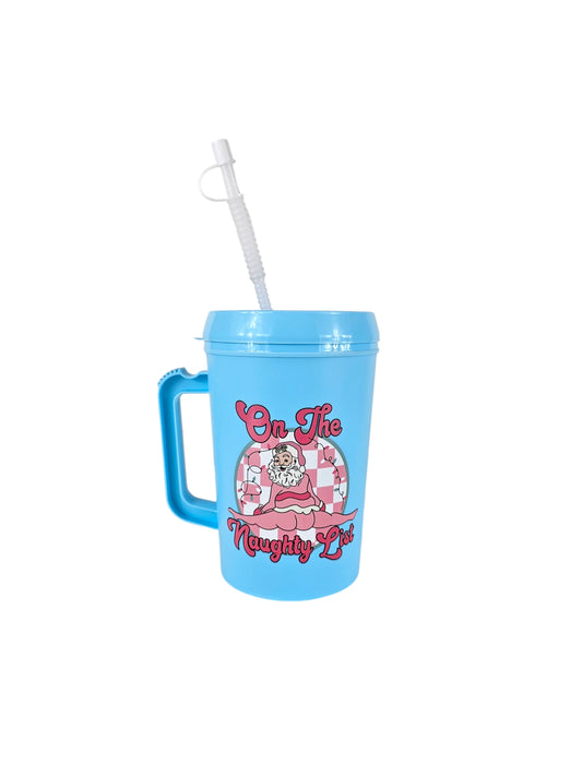 On The Naughty List Stripper Santa Mega Trucker Mug 34oz